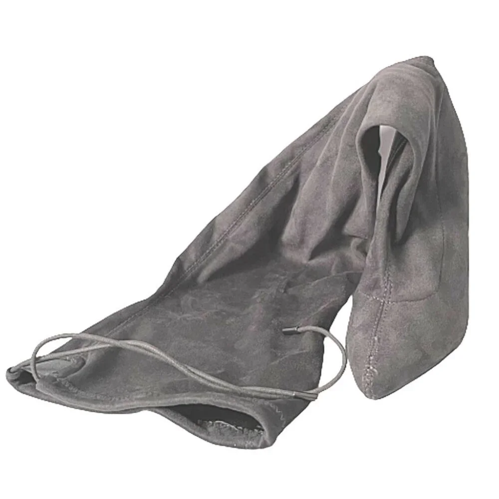 Pointed Toe Gray Over-the-Knee Stiletto Boots – Suede Finish Statement Style